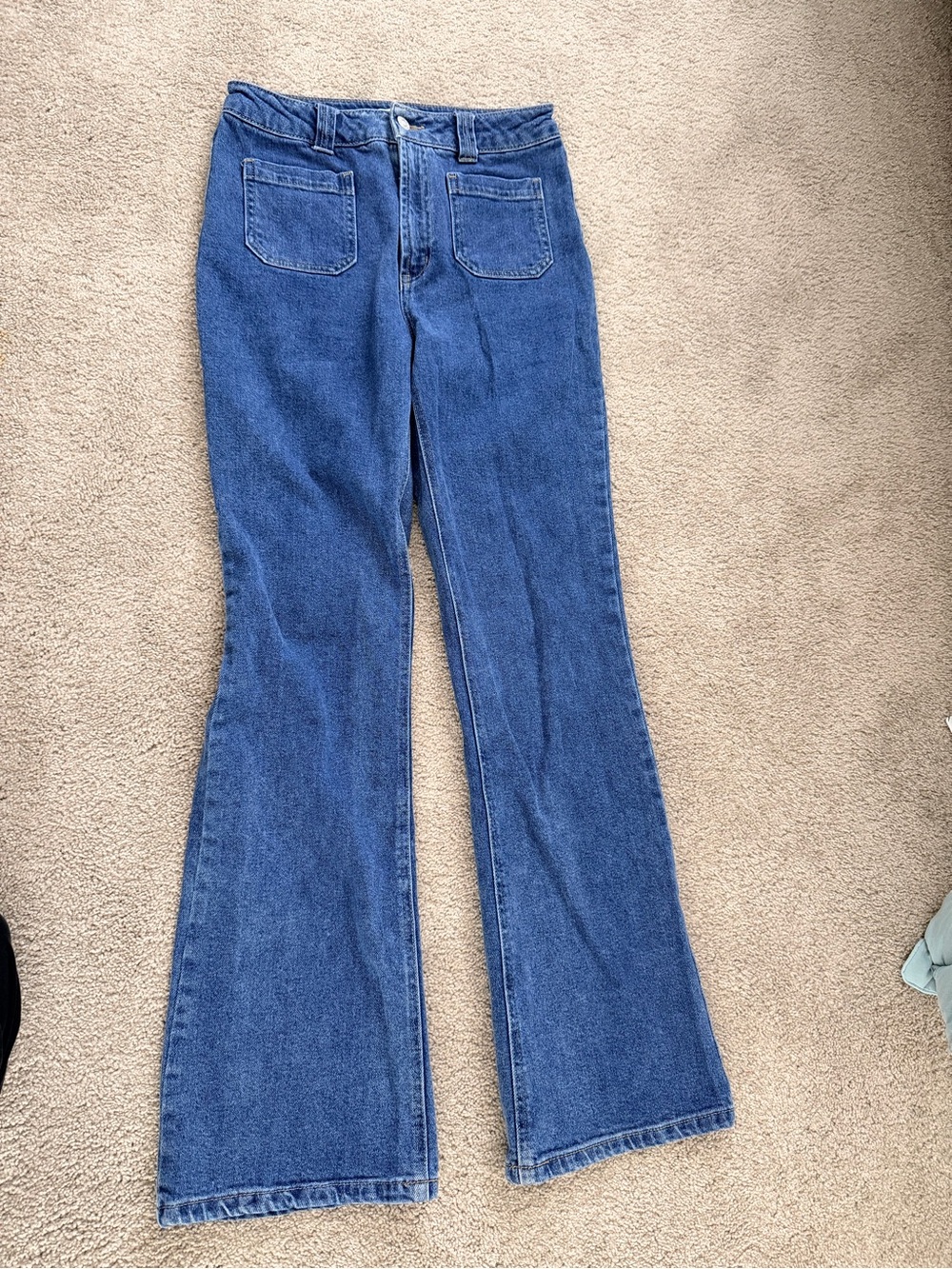 RSQ Deep Blue High-Rise Flare Jeans
